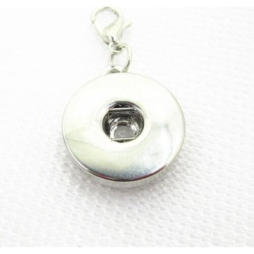 New Arrive 10pcs/lot 18mm Silver Snap Buttons pendants charms dangles hanging lobster clasp charm diy snap jewelry accessory