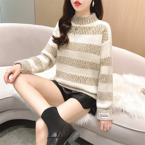 OHCLOTHING XH 01210 real shot new striped flip sleeve label chenille long wool T-shirt 35