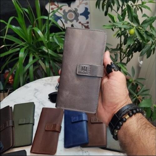 Optimale Genuine Leather Phone Wallet, Handmade, Made in Turkey,100% First Class Genuine Calfskin,Zippered Section