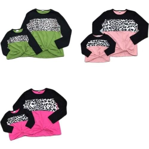 GirlyMax Fall Winter Girl Mom Me Leopard Print Long Sleeve Shirt