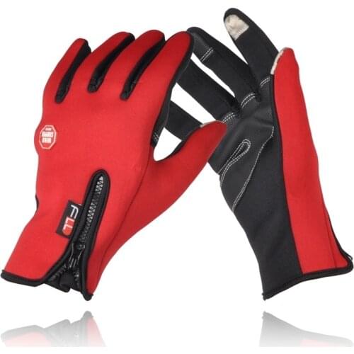 Hot Outdoor Sports Men Women Full Slip-resistant Windproof Hiking Running Gloves Thermal Fleece Cold-proof Skiing Gloves