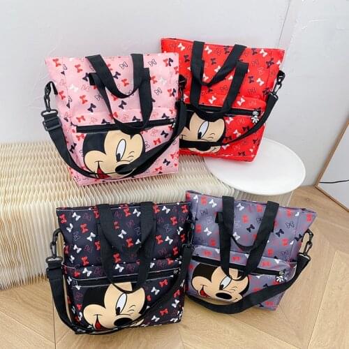 Kindergarten and Elementary School Students Portable One-shoulder Dual-use Backpack Mickey Mouse Print Large-capacity Bag