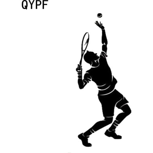 QYPF 5cm*12.5cm Personality Fashion Play Tennis Sports Car Stickers Funny Accessories S2-0320
