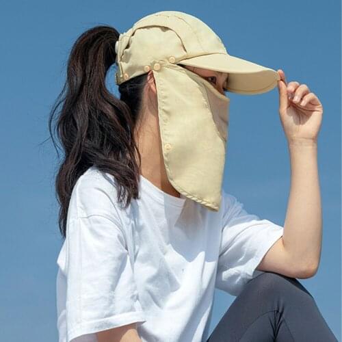 ROCKBROS Foldable Full Face Scarf Sun Protection Hiking Cycling Headgear Hat Summer Outdoor Leisure Sun Hat UV Protection