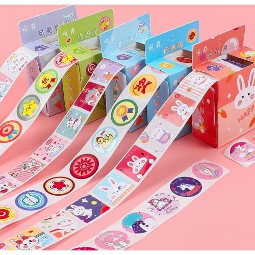 8 Designs 300 Pcs/box Cute Pet Sweetheart Series Box Stickers Reward Children and Praise Stickers Decor Diy Cute Cartoon Sticker