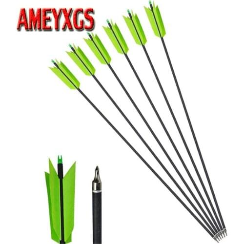 3/6/12pcs Archery Mix Carbon Arrow OD7.8mm 400 Spine Arrow With Turkey Feather for Recurve Bow Compound Bow Accessory