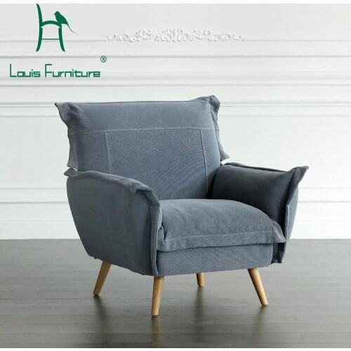 Louis Fashion Living Room Chair Nordic Expression Medieval Retro Cloth Sofa Single Person Fabric Sofa