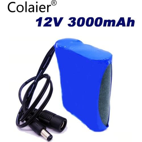 Colaier Dii-12V3000 DC 12V 3000mAh 18650 Li-lon DC12V Super Rechargeable Battery