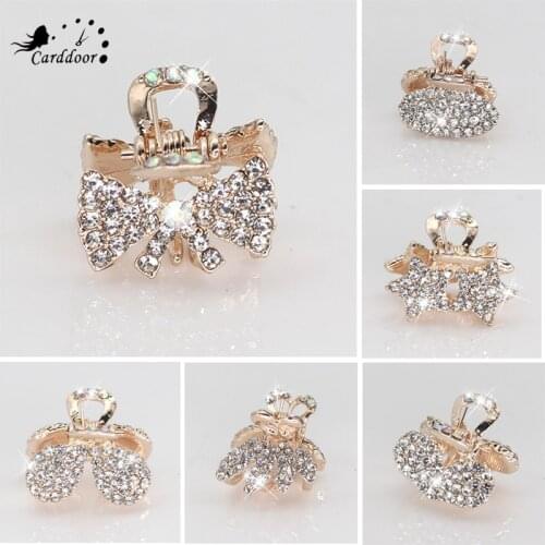 Carddoor Girls Hair Claws Headwear Rhinestone Crab Claw Clip Hair Accessoires Hairpins Fashion Hair Jewelry For Women 7 Style