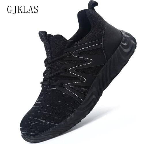 Black Mens Steel Toe Safety Shoes Lightweight Breathable Work Shoes for Men Anti-Smashing Non-Slip Construction Work Sneakers
