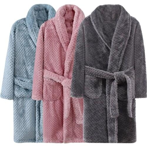 4-18 Year Autumn Winter Aldult Toddler Bathrobe Kids Sleepwear Pajamas Soft Girls Boys Fleece Robe Clothes