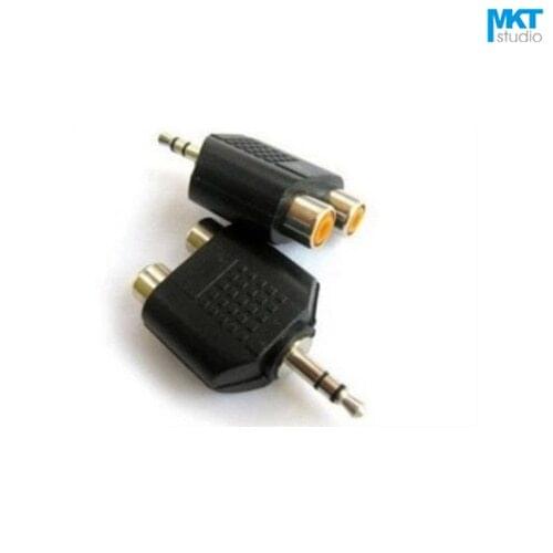 10Pcs 3.5mm Male to 2 Channels RCA AV Female Audio Earphone Connector Adapter