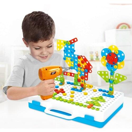 151/237Pcs Electric Drill Screw Group Toy DIY STEM Nut Disassembly Toy Assembled Block Set Creative Toy Children Educational Toy