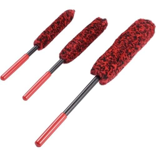 3Pcs/Set Synthetic Fibre Wheel Brush Car Wheel & Tire Brush for Car Washing Grid Gap Cleaning Brushes