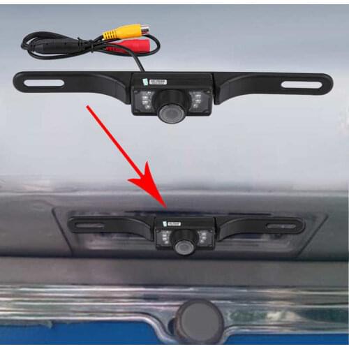 7 LED Wide Angle Car License Plate Reaview Reverse Backup Night Vision Camera Waterpoof