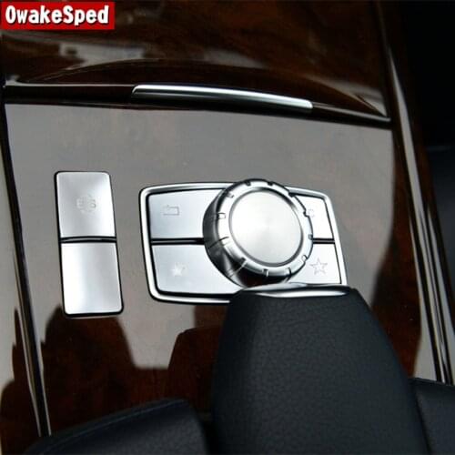 Car Styling Central ES Multimedia Buttons Sequins Decoration Cover Trim For Mercedes Benz W212 E Class 2010-15 Interior Stickers