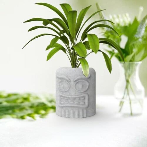 Cement flowerpot mold simple abstract face design plant flowerpot cement silicone mold pen container mold home furnishing mould
