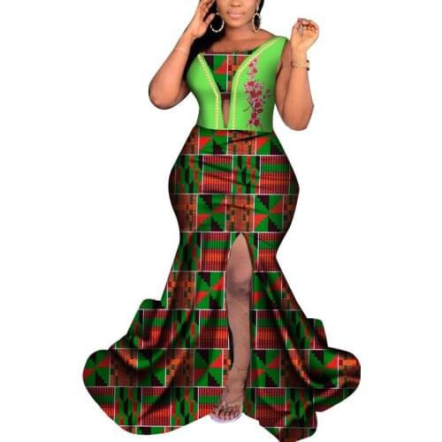 BRW Dashiki Fashion Traditional African Dress for Women Vestidos Sexy African Clothes Plus Size Dress for Party BRW WY3936