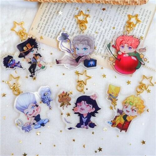 Cosmile New JoJos Bizarre Adventure Kakyouin JOTARO Polnareff Acrylic Keychain Keyring Keyring Creative limited cosplay