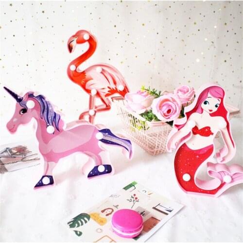 Children Lamp Girl bedroom lamp Cartoon 3D Mermaid-Lamp Baby children room light Sleeping Kids Lamp decorative wall lighting