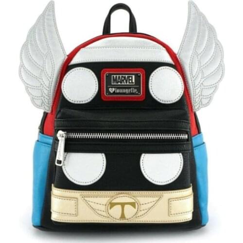 Disney Marvel PU Backpack High-Capacity The Avengers Loki Thor Super Hero Bag Boy Girl Children Schoolbag Handbag Birthday Gifts
