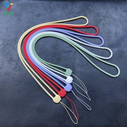Long Phone Strap Silicone Cell Phone Lanyard for IPhone Xiaomi Huawei Colorful Wrist Straps Hanging Rope Keychain Strap 500pcs
