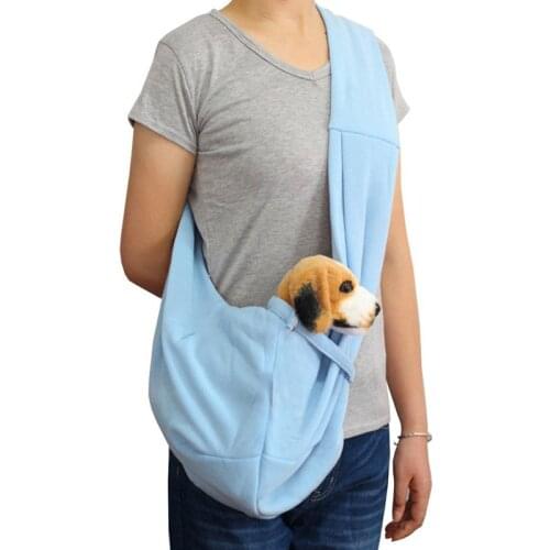 Hands-Free Reversible Small Dog Cat Sling Kangaroo Inclined Shoulder Bag Pet Carrier Bag Outdoor Travel Double-sided use Dog Bag