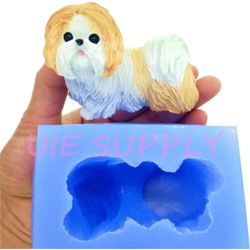 DYL899U 71.0mm x 55.1mm 3D Dog Silicone Mold Fondant Cake Decoration Candy Chocolate Resin Clay Art Candle Aromatherapy Making