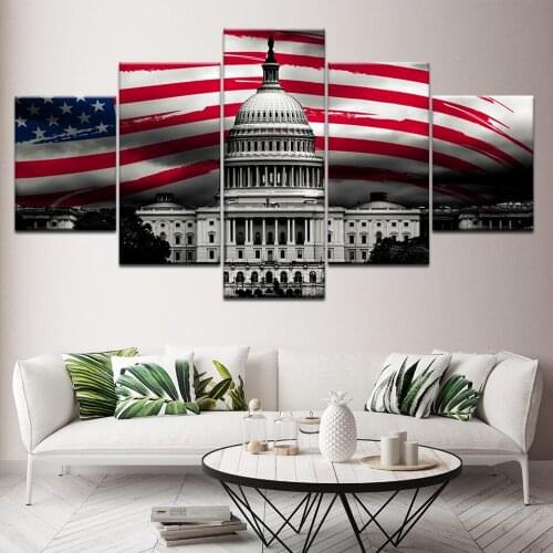 Canvas Painting United States Capitol building 5 Pieces Wall Art Painting Modular Wallpapers Poster Print living room Home Decor