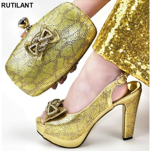 Italian Shoes with Matching Bags Set Decorated with Appliques Italy Shoe and Bag Fashion Italian Women Wedding Pumps with Purse