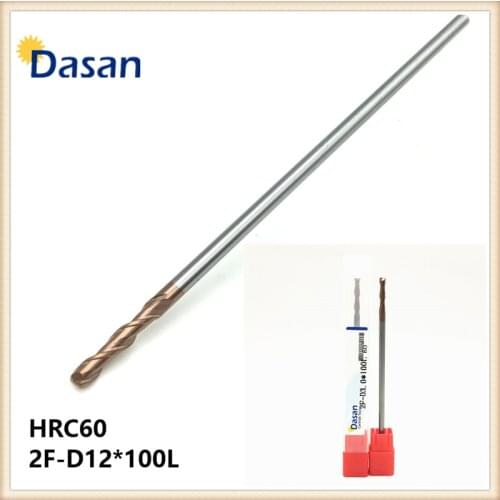 1pc HRC60 2F-D12*100L EndMills 12mm Carbide Two Flutes Straight Shank TiAlN Coated End Mill CNC Metalworking Milling Cutte Tool