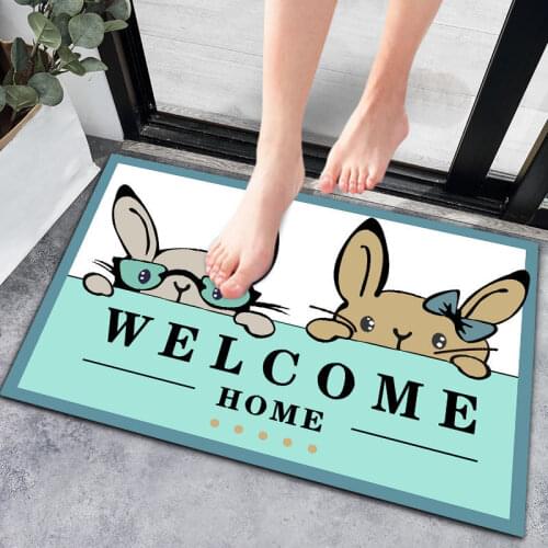 Welcome Entrance Door Mat for Bedroom Living Room Absorbent Kitchen Carpets Non-Slip Bathroom Floor Rugs Soft Foot Pad