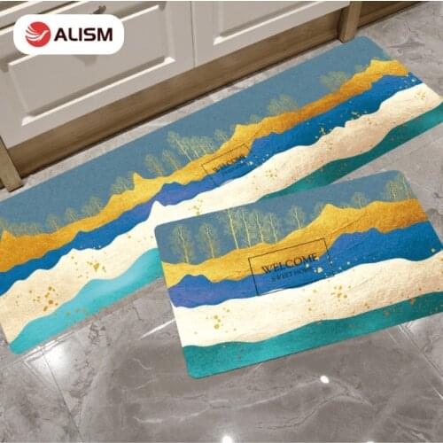 Nordic Style Leather PVC Kitchen Mat Floor Mat Carpet Oil Proof Waterproof Rugs Modern Simplicity Doormat Yoga Fitness Mats