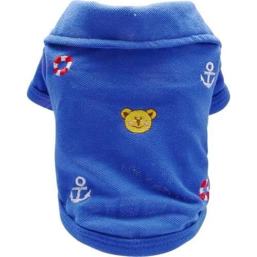 Summer Pet Puppy Clothes Rainbow Embroidered Polo Shirt Pomeranian Chihuahua Costumes Dog Clothes for Medium Small Dogs yorkies