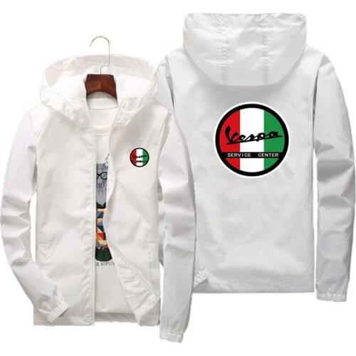 Vespa Battery Car Car Logo 2021Summer New Mens Casual Bomber Jacket Fashion Outdoor Ultra-Thin Zipper Sports Sunscreen Clothing