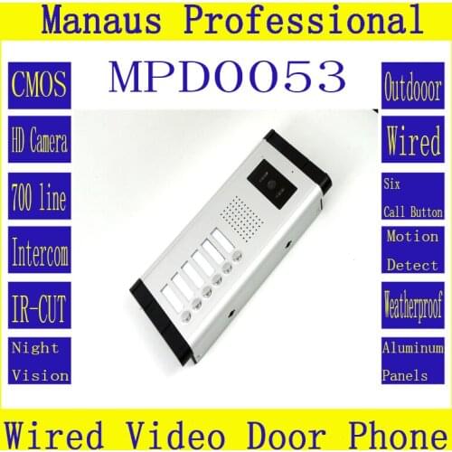 Outdoor Monitor Smart Multi-storey residential buildings with straight-touch intercom 6 buttons Wired Video Doorphone D53a