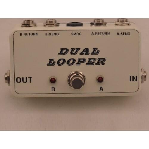 New True-Bypass Looper Effect Pedal Guitar Effect Pedal Looper Switcher true bypass guitar pedal White dual Loop switch
