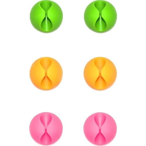 Cable Organizer Data Cable One Hole Holder Wire and Cable Clamp, 6 Adhesive Tape Hooks, Line Organizer, Clamp Holder