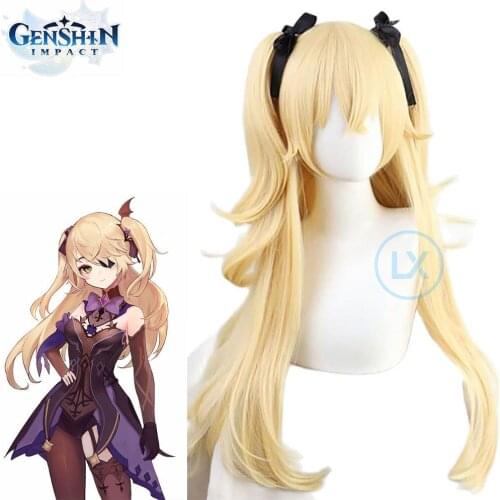 Game Genshin Impact Fischl Cosplay Wig Halloween Party For Women Girl Heat Resistant Synthetic Hair
