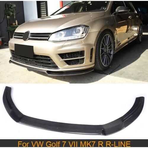 Carbon Fiber Front Bumper Lip Spoiler for Volkswagen VW Golf 7 VII MK7 R R-LINE Hatchback 14-16 Non Standard Car Front Lip FRP