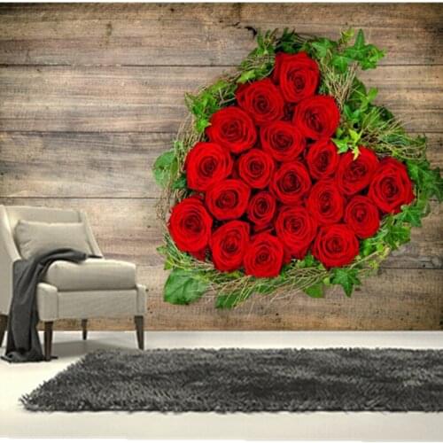 The custom 3D murals, roses Heart Red Flowers wallpapers wallpapers,living room sofa TV wall bedroom wall paper