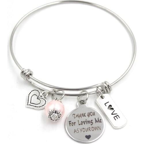 Stainless Steel Expandable Bangle Step Mother Bracelet For Step Mother Gift Wedding Jewelry Gift