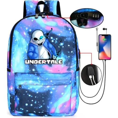 Games Undertale AN-ti Lost Backpack For Teenagers USB charging Women Backpacks Bags For School Teenager Girl Mochilas