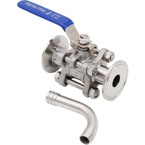 1/1.5"TC Ball Valve & Racking Arm Stainless Steel 304 50.5mm OD Homebrew Kettle/Conical Fermenter Parts