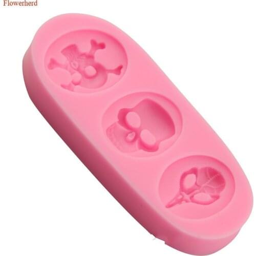 Hallowen Skull Shape Fondant Cake Silicone Mold Sugar Craft Cake Decorating Tools Embossed Mold Bakeware Cooking Tools