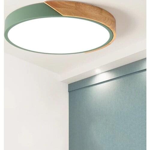 Nordic macarone bedroom lamp ceiling lamp LED round living room lamp modern simple iron lamp lighting-LED Panel Lights-18W White