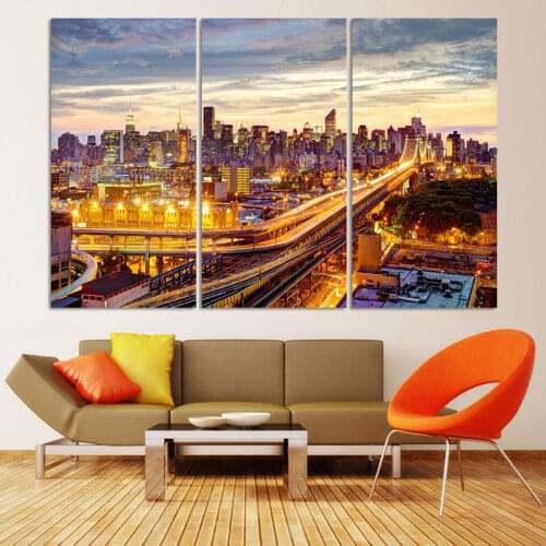 3Pcs Modern Picture Canvas Painting Wall For Living Room Decoration Paris City building No frame