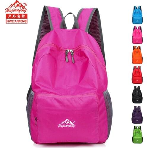 Newhotstacy Bag 111319 womens portable folding bag waterproof backpack double shoulder bag