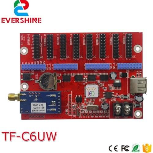TF-C6UW(TF-WF-C) WIFI+USB Communication LED Display Control Card Support USB Updating Program and Single/Dual/Full Color Module