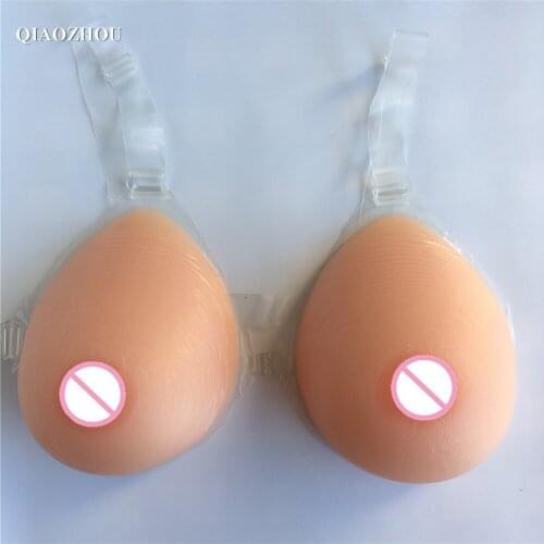 Transgender Artificial Breasts Crossdress Silicone Breast Form 1600 g Teardrop Shape Large DD E cup